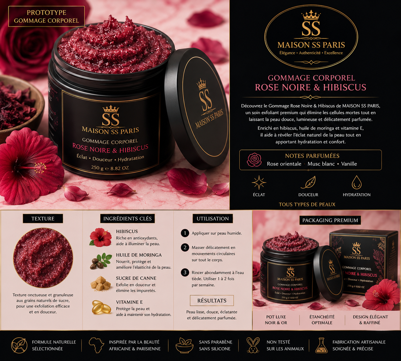 Gommage Rose Noire & Hibiscus